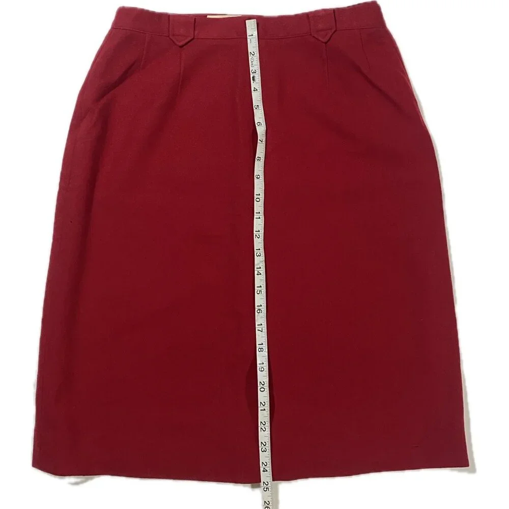 Pendleton Vintage 1950s 100% Wool Red Western Skirt Size 16 Belt Loops - Picture 6 of 8